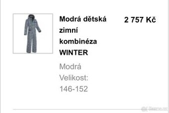 Modrá dětská zimní kombinéza WINTER