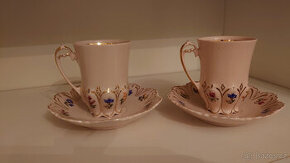 Šálek s podšálkem, 2ks - růžový porcelán