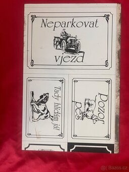 2x plechová Cedule pozor pes, vjezd