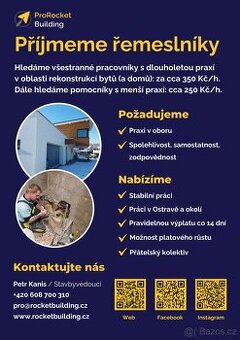 Hledáme stavební pracovníky