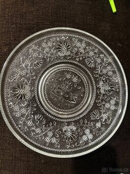 Servírovací skleněné talíře, Ø 28 a 17,5 cm