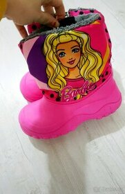 Nádherné nepromokavé růžové zimní boty Barbie - 1