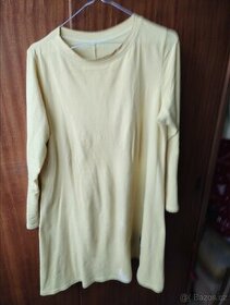 Žluté bavlněné šaty M dlouhý rukav - 1
