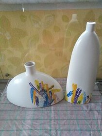 Ručně malovaná keramická váza, cena za kus - 1