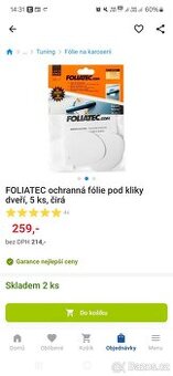 FOLIATEC ochranná fólie pod kliky dveří