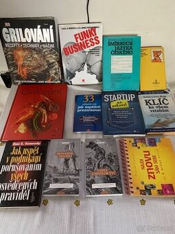 Knihy (grilování, startup, šmírbuch...)