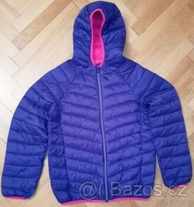Dívčí modrá zateplená bunda s kapucí M&S vel. 11 - 12 let