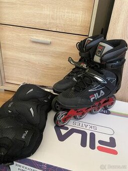 Pánské brusle Fila black/red 44 + chrániče