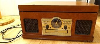 Retro dřevěný gramofon Platinum LC-6289 – rádio AM/FM, CD