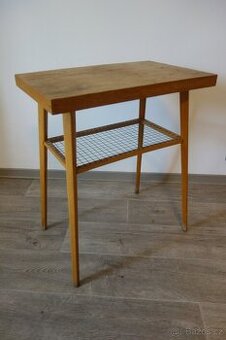 VINTAGE STŮL STOLEK pod RÁDIO DŘEVOPODNIK ČSSR 60"