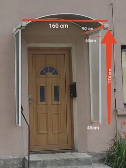 Stříška nad vstupní dveře včetně bokú