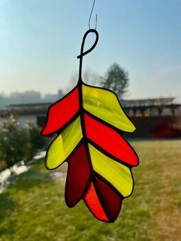 Dubový list - vitrážové sklo