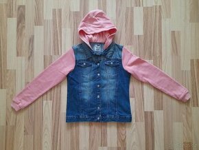 Džínová mikina/bunda s kapucí, vel. 164