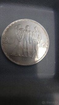 Československo 20 Kč 1937 – T. G. Masaryk – stříbrná mince