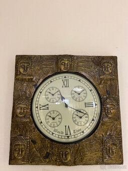 Hodiny na 5 světových časů. 45 cm průměr