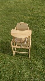 Dětská dřevěná kombinovaná jídelní židle