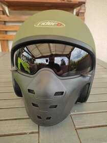 Otevřená helma s maskou ve stylu leteckých helem. 2Xl. Nová