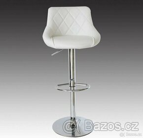 NOVÉ bílé koženkové barové židle 2ks (9181)