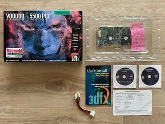 3dfx Voodoo 5 5500 64MB PCI MAC (PC BIOS) + BOX,2x CD,Manual