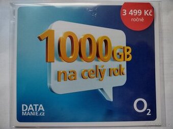 SIM karta O2 Roční datové připojení 1000GB