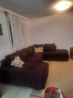 Sedací souprava Chivas, tvar pravé U,  hnědá látka