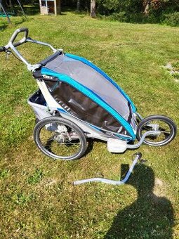 Prodám starší vozík Thule Chariot CX2 – modrý, kompletní