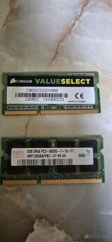Pamět do NTB Corsair 2Gb DDR3 SO-DIMM+Hynix 2Gb