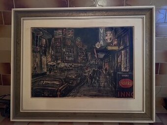 Velký obraz noční městské ulice (Paříž), Jan Mácha