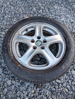 Alu kola Škoda 15" 5×100 + pneu 195/55 R15