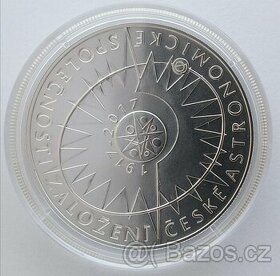 Stříbrná mince 200 Kč Založení ČAS 100 let. Proof

