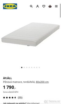 Nova matrace (2ks) IKEA 200x80 cm za 50% puvodni ceny .