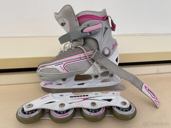 Prodám dětské kolečkové brusle INLINE, vel. 33-36