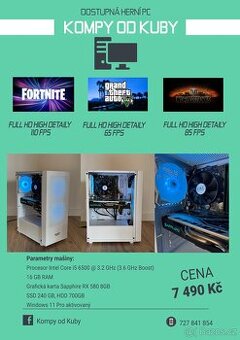 PRODÁNO PC i5 6500, 16GB RAM, RX 580 8GB, WIN 11 PRO, ZÁRUKA