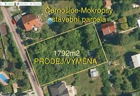 PRODEJ/VÝMĚNA Černošice,Mokropsy, Pardubická,1792m2 stavební
