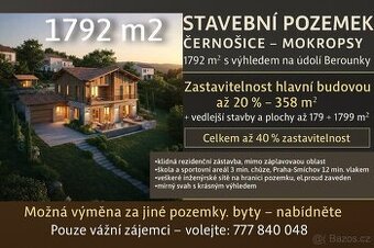 PRODEJ/VÝMĚNA Černošice,Mokropsy, Pardubická,1792m2 stavební - 1