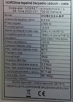 Tepelné čerpadlo Nordline WWBC9,5H-B/P