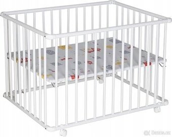 Dětská postýlka / ohrádka na kolečkách 2v1