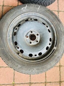 4x Plechové disky R15, 5x100, zimní pneumatiky