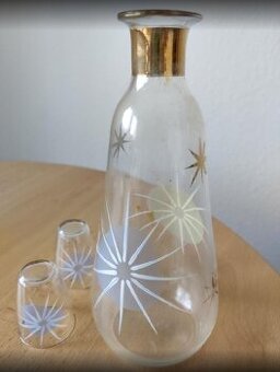 retro čs. skl. karafa v brusel. stylu BOROCRYSTAL