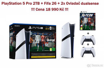PlayStation 5 Pro 2 TB +Hra FC 26+2x Ovladač - Záruka 2 Roky