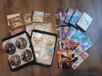 Velký balík DVD filmů  a hudebních CD