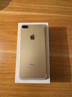 iPhone 7 Plus Gold 128GB – TOP stav, 90% baterie + krabička