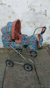 Retro kočárek pro panenky kombinovaný