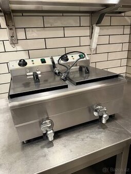 Elektrická fritéza - 2 x 10 l - výpustné kohouty - 230 V