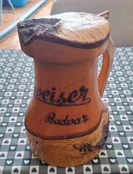 Dřevěný korbel Budweiser Budvar