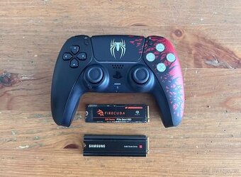 SSD Samsung 1TB a FireCuda 2TB i Dualsense Spiderman PS5