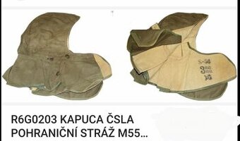 Prodám kapuci ČSLA pohraniční stráž M55, čepice