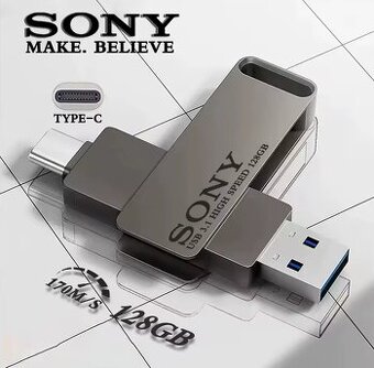 Flash disk "2v1"SONY_128GB+micro-USB-C+USB 3.1_otočný, NOV