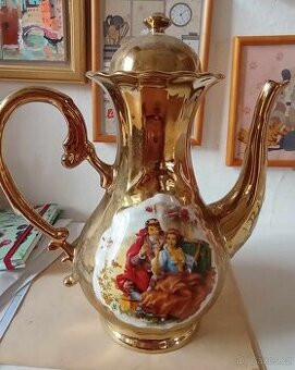 Pozlacený set na kávu, čaj