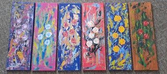 Ručně malované akrylové obrazy na plátně